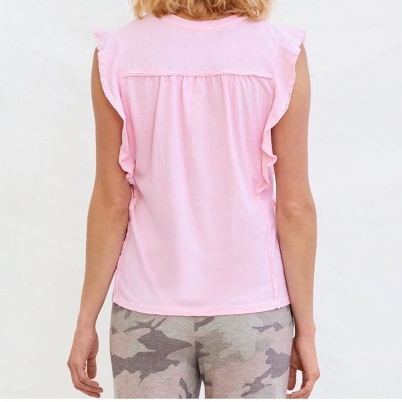 Sundry Pink Ruffle Sleeve Tank Top - Picture 2 of 6